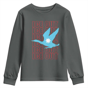 Minnesota Anti ICE Immigration Protest Youth Sweatshirt Ice Out TS14 Dark Heather Print Your Wear