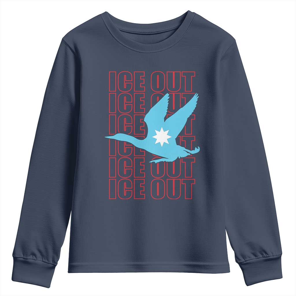 Minnesota Anti ICE Immigration Protest Youth Sweatshirt Ice Out TS14 Navy Print Your Wear