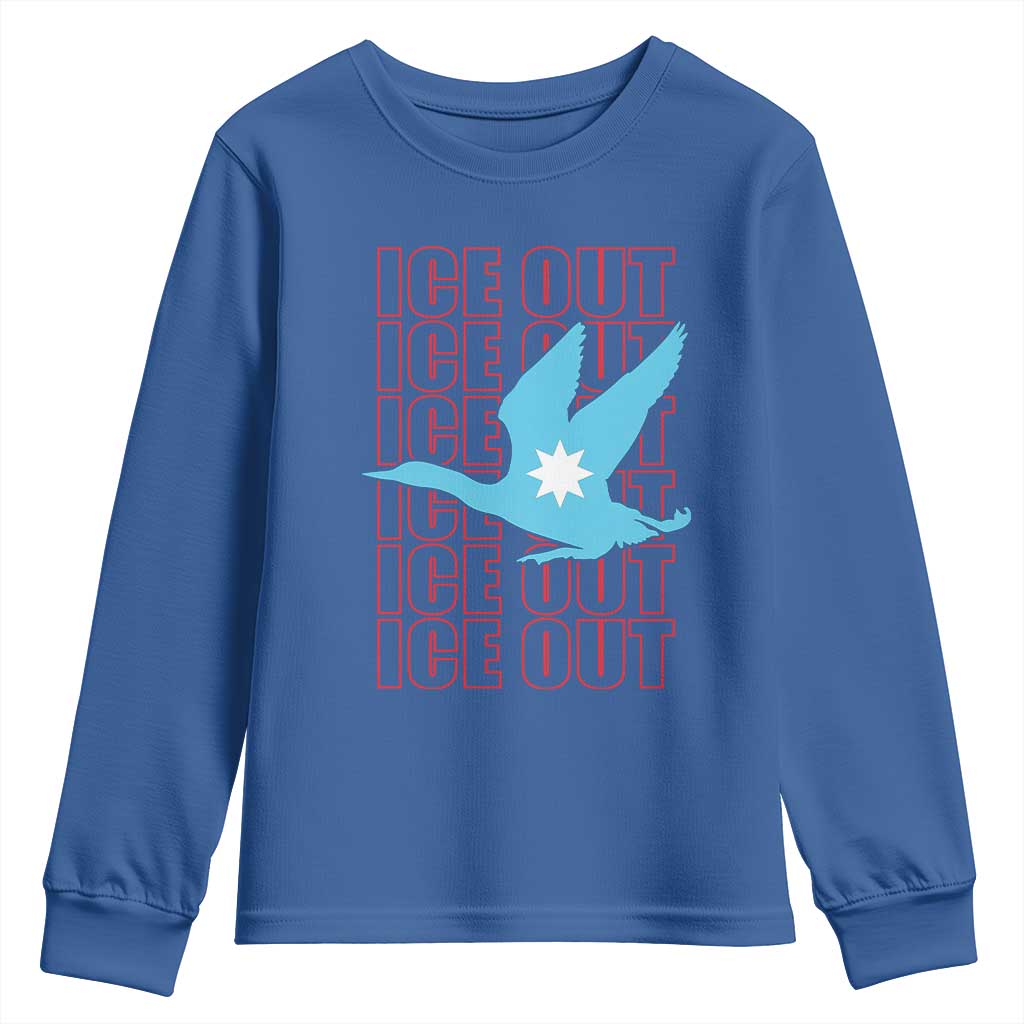 Minnesota Anti ICE Immigration Protest Youth Sweatshirt Ice Out TS14 Royal Blue Print Your Wear