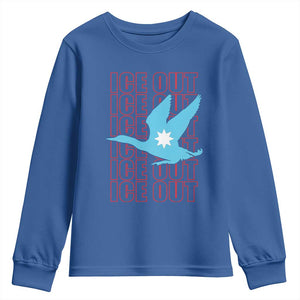 Minnesota Anti ICE Immigration Protest Youth Sweatshirt Ice Out TS14 Royal Blue Print Your Wear
