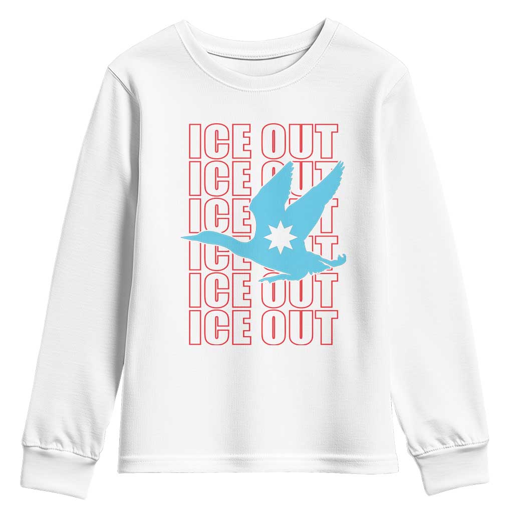 Minnesota Anti ICE Immigration Protest Youth Sweatshirt Ice Out TS14 White Print Your Wear
