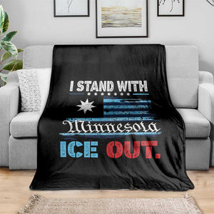 I Stand With Minnesota Throw Blanket Minnesota Flag Anti ICE Immigration Protest TS14 Print Your Wear
