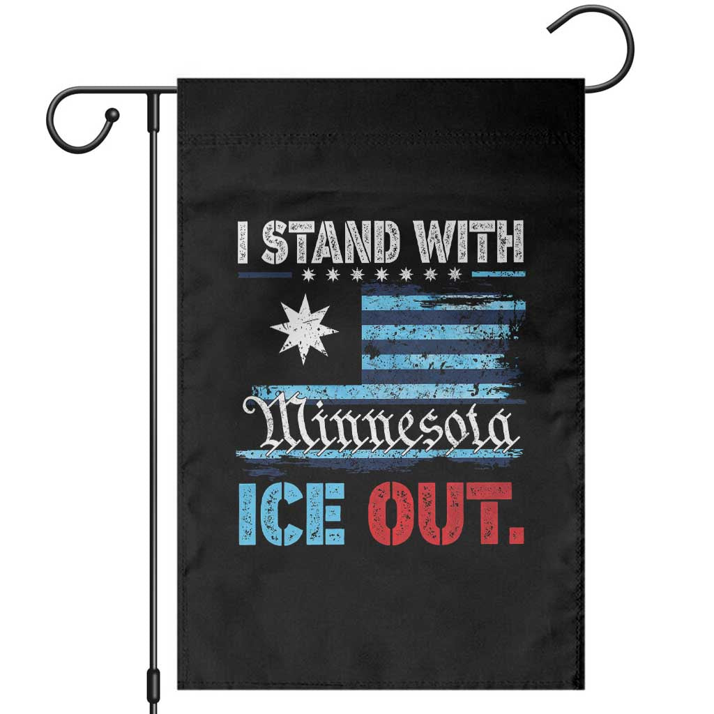 I Stand With Minnesota Garden Flag Minnesota Flag Anti ICE Immigration Protest TS14 Black Print Your Wear