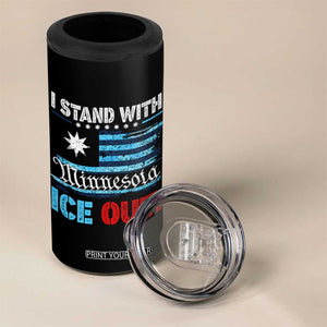 I Stand With Minnesota 4 in 1 Can Cooler Tumbler Minnesota Flag Anti ICE Immigration Protest TS14 Print Your Wear