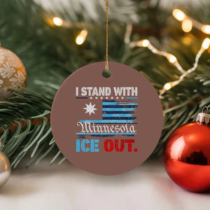 I Stand With Minnesota Ceramic Ornament Minnesota Flag Anti ICE Immigration Protest TS14 1pc Mocha Print Your Wear
