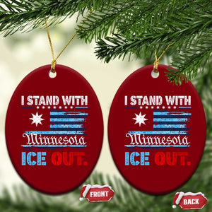 I Stand With Minnesota Ceramic Ornament Minnesota Flag Anti ICE Immigration Protest TS14 Print Your Wear