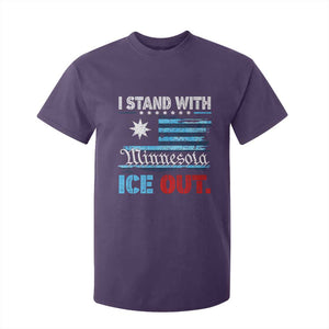 I Stand With Minnesota T Shirt For Kid Minnesota Flag Anti ICE Immigration Protest TS14 Purple Print Your Wear