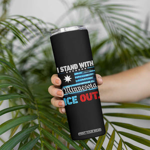 I Stand With Minnesota Skinny Tumbler Minnesota Flag Anti ICE Immigration Protest TS14 Print Your Wear