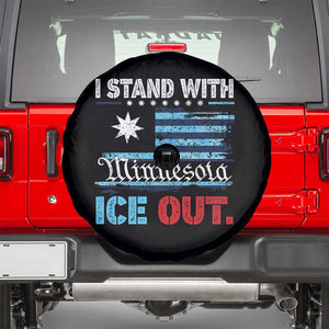 I Stand With Minnesota Spare Tire Cover Minnesota Flag Anti ICE Immigration Protest TS14 Black Print Your Wear