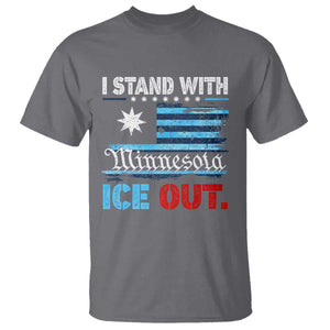I Stand With Minnesota T Shirt Minnesota Flag Anti ICE Immigration Protest TS14 Charcoal Print Your Wear