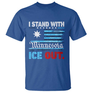I Stand With Minnesota T Shirt Minnesota Flag Anti ICE Immigration Protest TS14 Royal Blue Print Your Wear