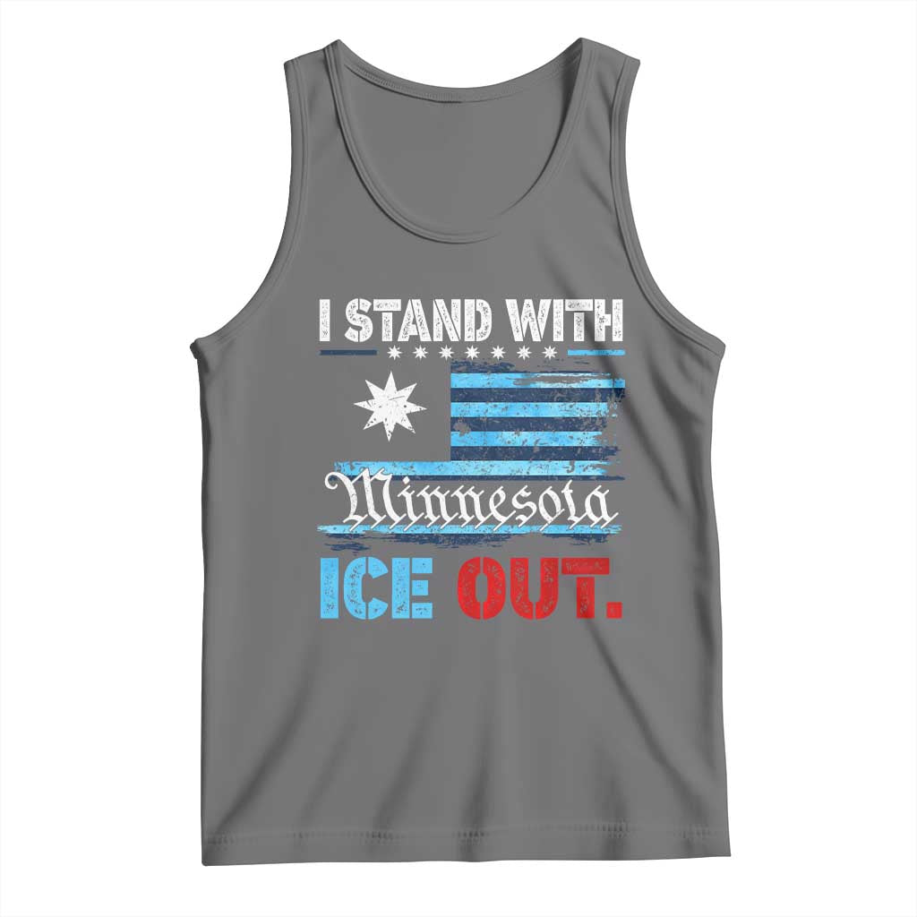I Stand With Minnesota Tank Top Minnesota Flag Anti ICE Immigration Protest TS14 Black Heather Print Your Wear