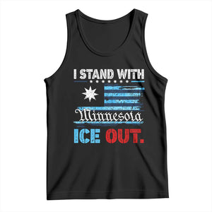 I Stand With Minnesota Tank Top Minnesota Flag Anti ICE Immigration Protest TS14 Black Print Your Wear