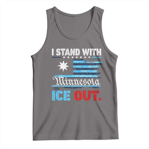 I Stand With Minnesota Tank Top Minnesota Flag Anti ICE Immigration Protest TS14 Deep Heather Print Your Wear