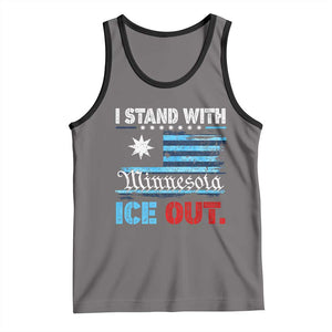 I Stand With Minnesota Tank Top Minnesota Flag Anti ICE Immigration Protest TS14 Deep Heather Black Print Your Wear