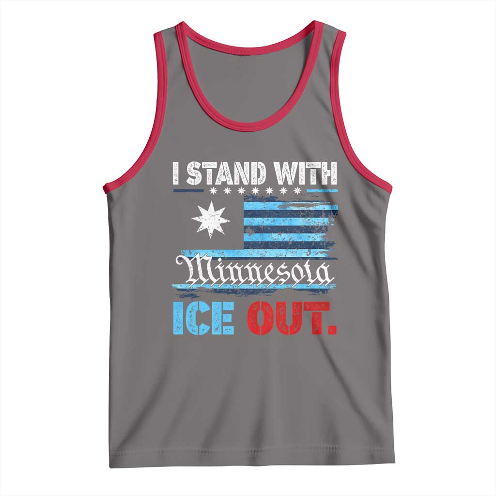 I Stand With Minnesota Tank Top Minnesota Flag Anti ICE Immigration Protest TS14 Deep Heather Red Print Your Wear