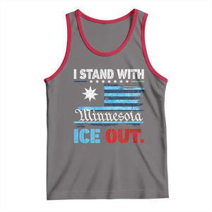 I Stand With Minnesota Tank Top Minnesota Flag Anti ICE Immigration Protest TS14 Deep Heather Red Print Your Wear