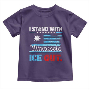 I Stand With Minnesota Toddler T Shirt Minnesota Flag Anti ICE Immigration Protest TS14 Purple Print Your Wear