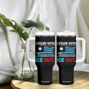 I Stand With Minnesota Tumbler With Handle Minnesota Flag Anti ICE Immigration Protest TS14 Print Your Wear
