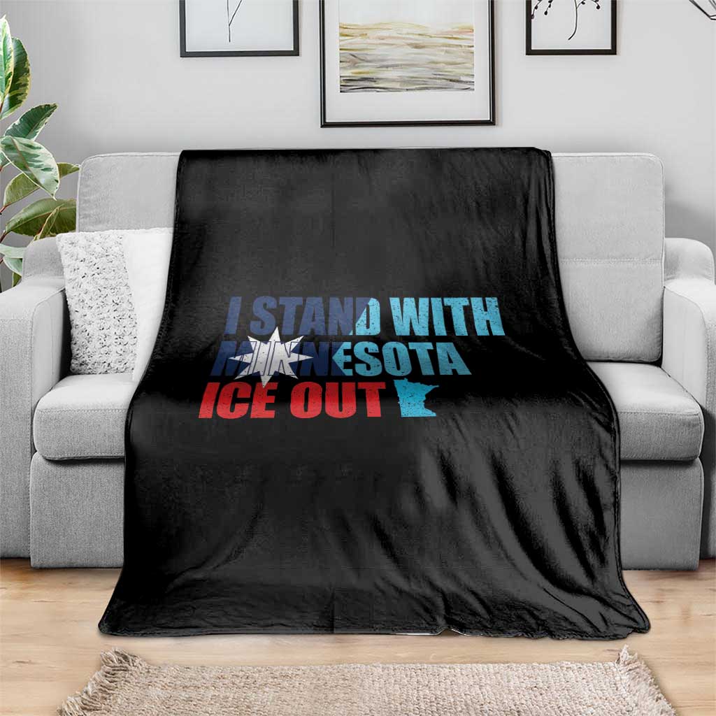 I Stand With Minnesota Throw Blanket Minnesota Resist Anti ICE Immigration Protest TS14 Print Your Wear