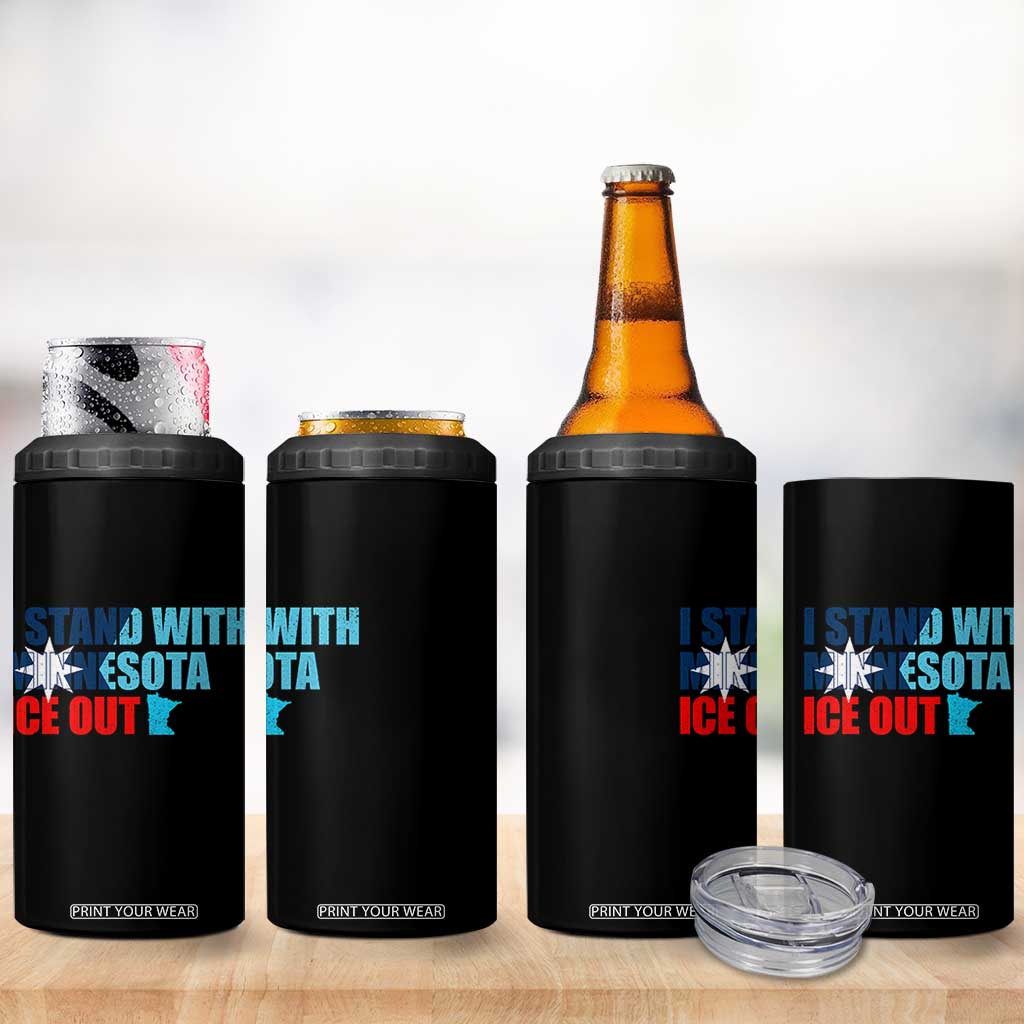 I Stand With Minnesota 4 in 1 Can Cooler Tumbler Minnesota Resist Anti ICE Immigration Protest TS14 Print Your Wear