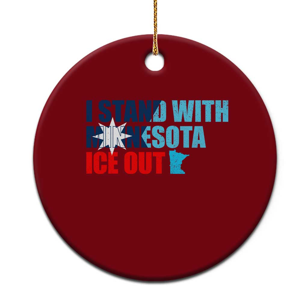 I Stand With Minnesota Ceramic Ornament Minnesota Resist Anti ICE Immigration Protest TS14 1pc Red Print Your Wear