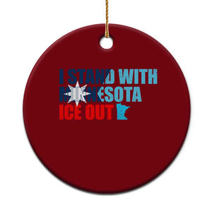 I Stand With Minnesota Ceramic Ornament Minnesota Resist Anti ICE Immigration Protest TS14 1pc Red Print Your Wear