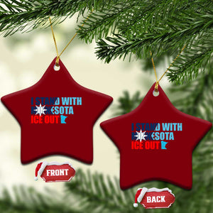 I Stand With Minnesota Ceramic Ornament Minnesota Resist Anti ICE Immigration Protest TS14 Print Your Wear