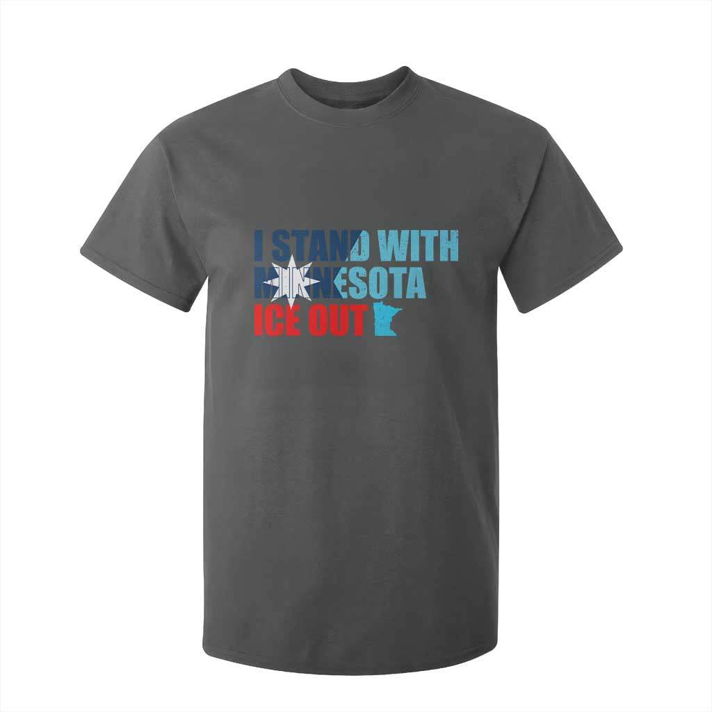 I Stand With Minnesota T Shirt For Kid Minnesota Resist Anti ICE Immigration Protest TS14 Dark Heather Print Your Wear