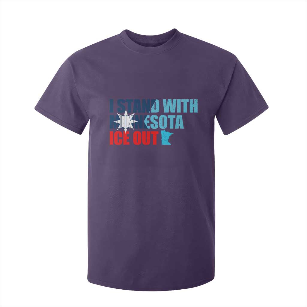 I Stand With Minnesota T Shirt For Kid Minnesota Resist Anti ICE Immigration Protest TS14 Purple Print Your Wear