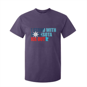I Stand With Minnesota T Shirt For Kid Minnesota Resist Anti ICE Immigration Protest TS14 Purple Print Your Wear
