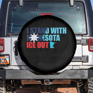 I Stand With Minnesota Spare Tire Cover Minnesota Resist Anti ICE Immigration Protest TS14 No hole Black Print Your Wear