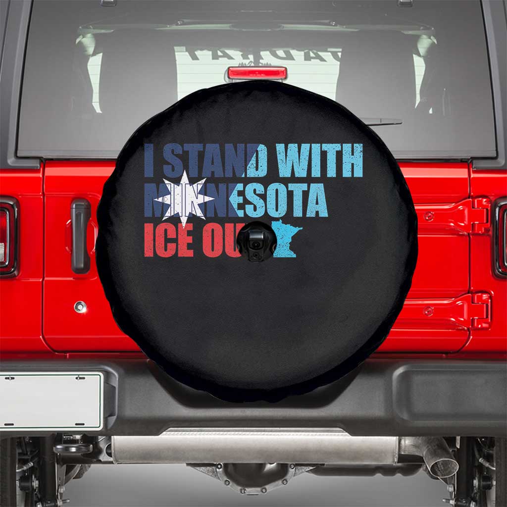 I Stand With Minnesota Spare Tire Cover Minnesota Resist Anti ICE Immigration Protest TS14 Black Print Your Wear