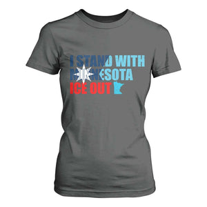 I Stand With Minnesota T Shirt For Women Minnesota Resist Anti ICE Immigration Protest TS14 Dark Heather Print Your Wear