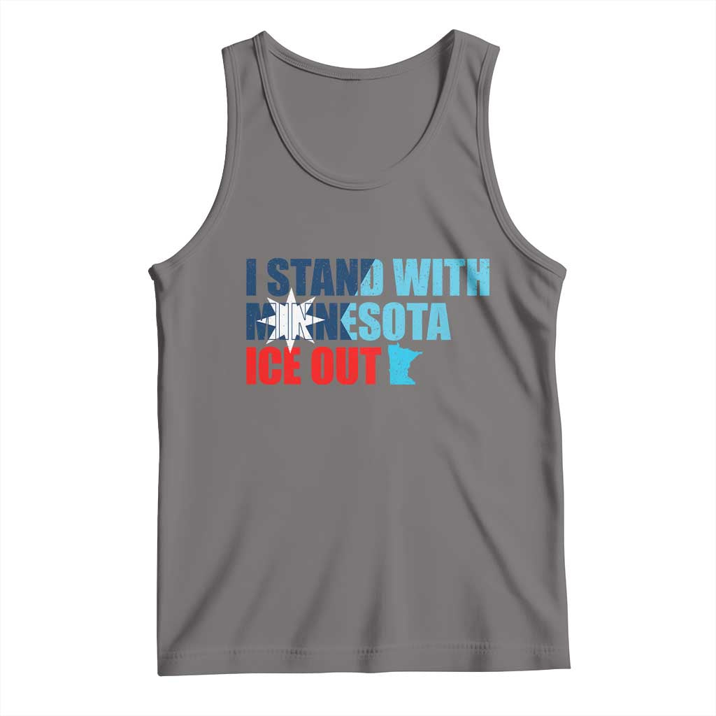 I Stand With Minnesota Tank Top Minnesota Resist Anti ICE Immigration Protest TS14 Deep Heather Print Your Wear