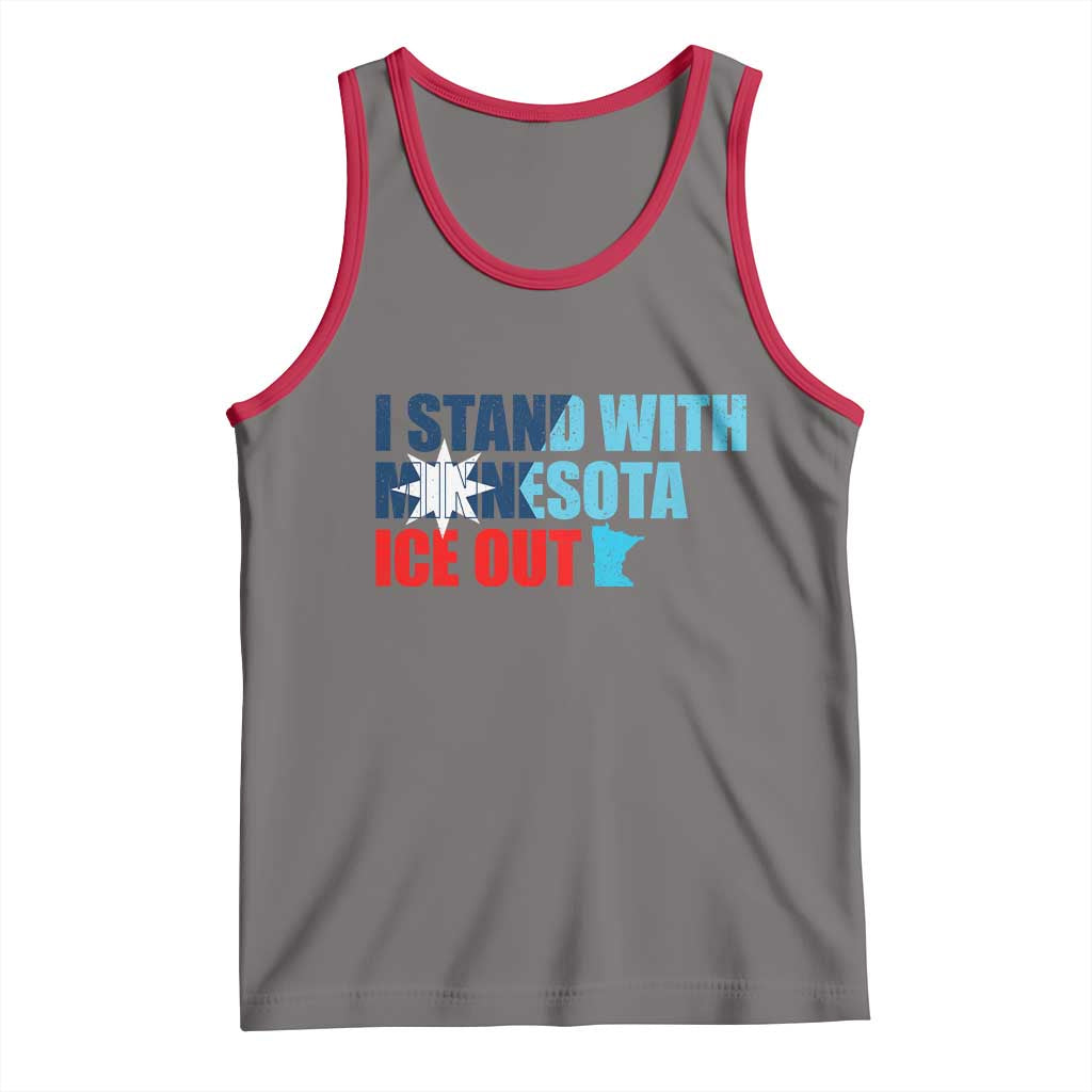 I Stand With Minnesota Tank Top Minnesota Resist Anti ICE Immigration Protest TS14 Deep Heather Red Print Your Wear