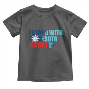 I Stand With Minnesota Toddler T Shirt Minnesota Resist Anti ICE Immigration Protest TS14 Dark Heather Print Your Wear