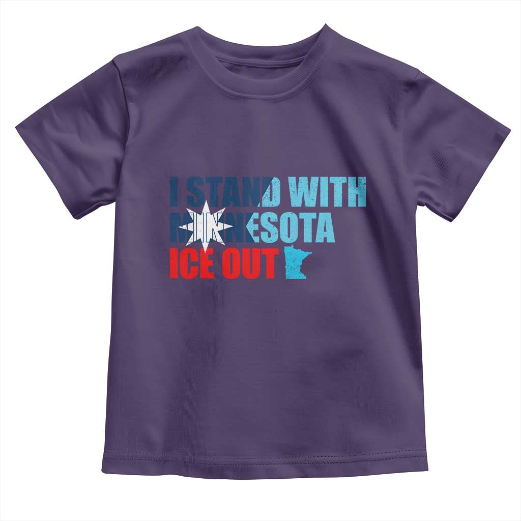 I Stand With Minnesota Toddler T Shirt Minnesota Resist Anti ICE Immigration Protest TS14 Purple Print Your Wear