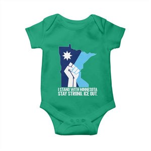 I Stand With Minnesota Baby Onesie Minnesota Flag Anti ICE Immigration Protest Resist TS14 Irish Green Print Your Wear