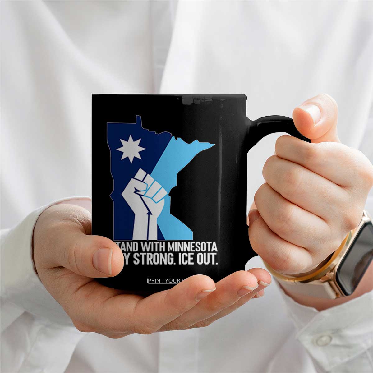I Stand With Minnesota Coffee Mug Minnesota Flag Anti ICE Immigration Protest Resist TS14 Print Your Wear