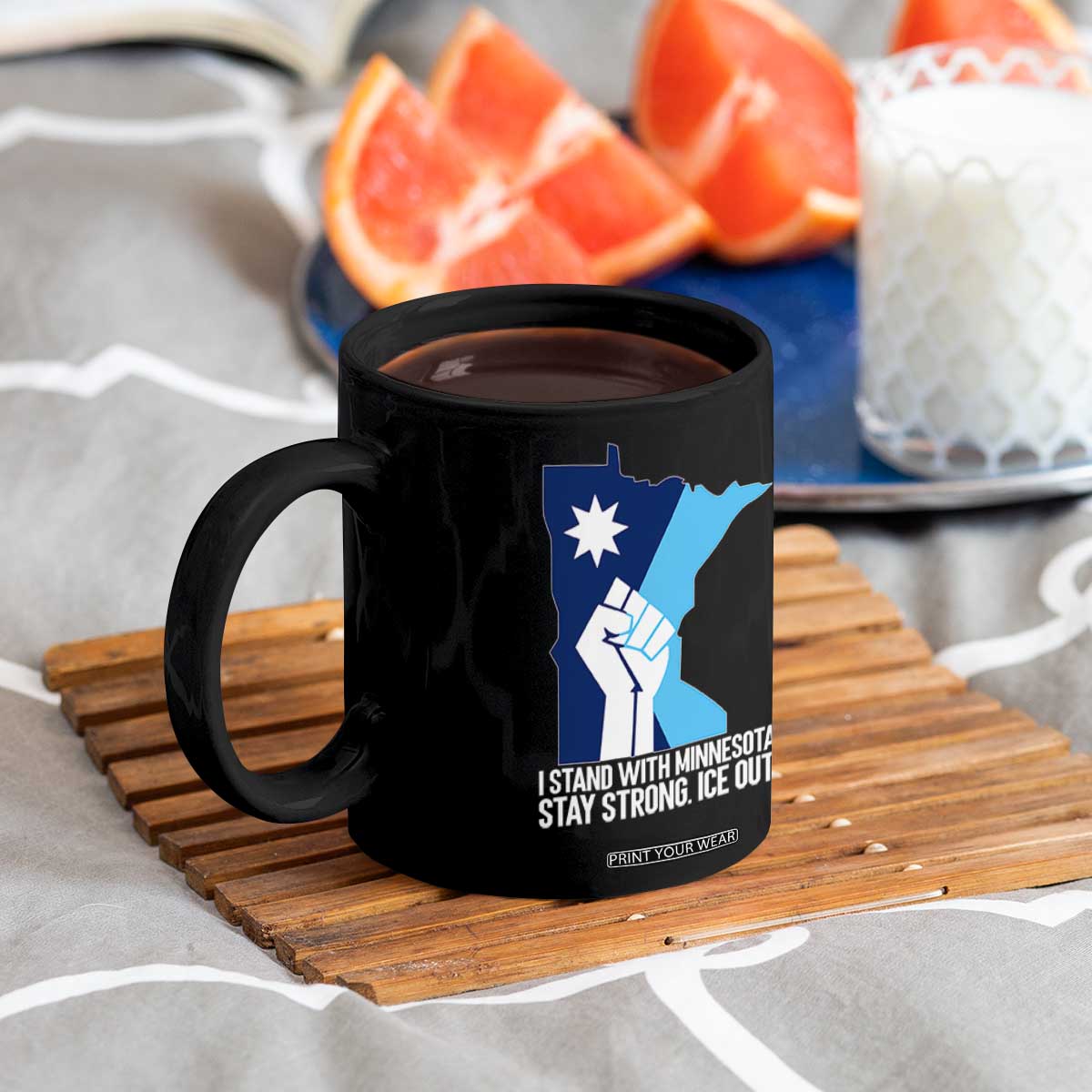I Stand With Minnesota Coffee Mug Minnesota Flag Anti ICE Immigration Protest Resist TS14 Print Your Wear