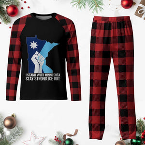 I Stand With Minnesota Plaid Pajama Set Minnesota Flag Anti ICE Immigration Protest Resist TS14 Buffalo Plaid Print Your Wear