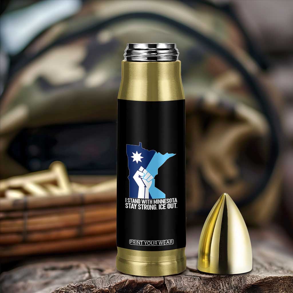 I Stand With Minnesota Bullet Tumbler Minnesota Flag Anti ICE Immigration Protest Resist TS14 Print Your Wear