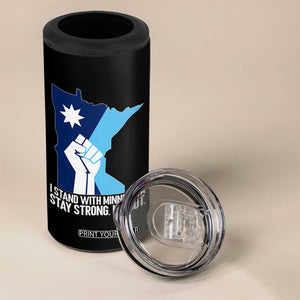 I Stand With Minnesota 4 in 1 Can Cooler Tumbler Minnesota Flag Anti ICE Immigration Protest Resist TS14 Print Your Wear