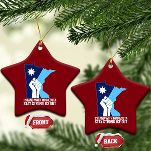 I Stand With Minnesota Ceramic Ornament Minnesota Flag Anti ICE Immigration Protest Resist TS14 Print Your Wear