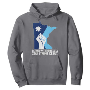 I Stand With Minnesota Hoodie Minnesota Flag Anti ICE Immigration Protest Resist TS14 Charcoal Print Your Wear