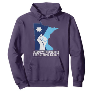 I Stand With Minnesota Hoodie Minnesota Flag Anti ICE Immigration Protest Resist TS14 Purple Print Your Wear