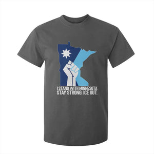 I Stand With Minnesota T Shirt For Kid Minnesota Flag Anti ICE Immigration Protest Resist TS14 Dark Heather Print Your Wear