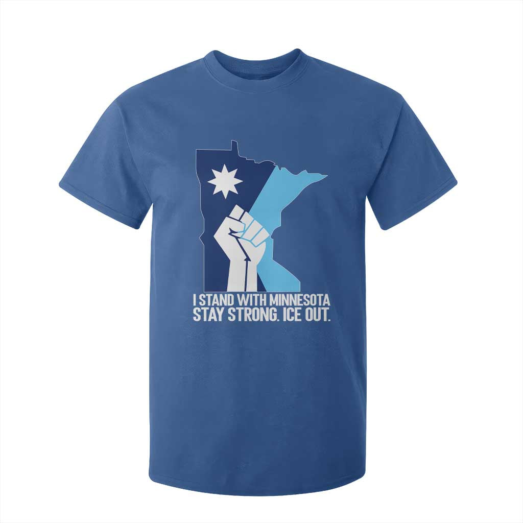 I Stand With Minnesota T Shirt For Kid Minnesota Flag Anti ICE Immigration Protest Resist TS14 Royal Blue Print Your Wear