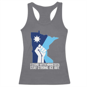 I Stand With Minnesota Racerback Tank Top Minnesota Flag Anti ICE Immigration Protest Resist TS14 Charcoal Print Your Wear